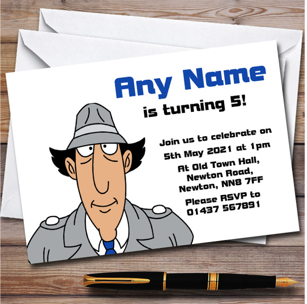 Inspector Gadget personalized Children's Kids Birthday Party Invitations
