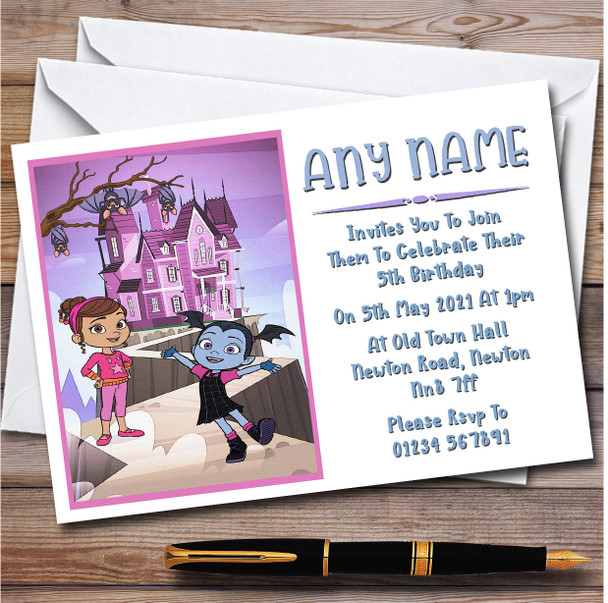 Vampirina Pink personalized Children's Kids Birthday Party Invitations