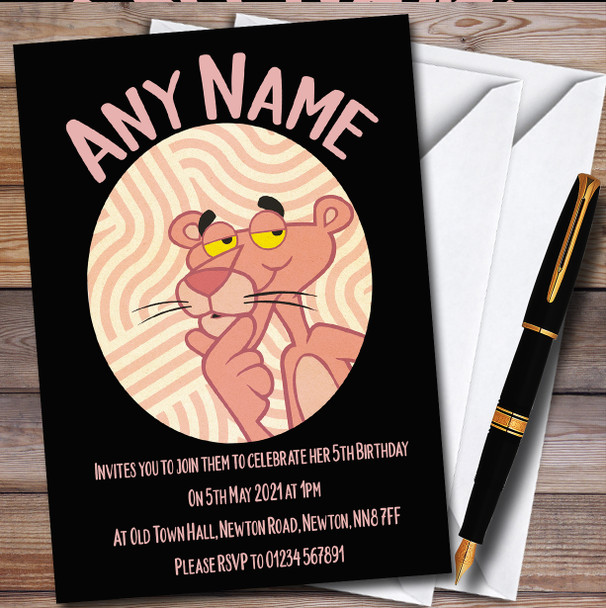 The Pink Panther Vintage Retro Children's Birthday Party Invitations