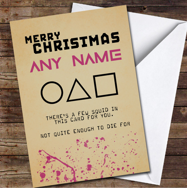 Squid Game Funnys Few Squid Personalized Christmas Card