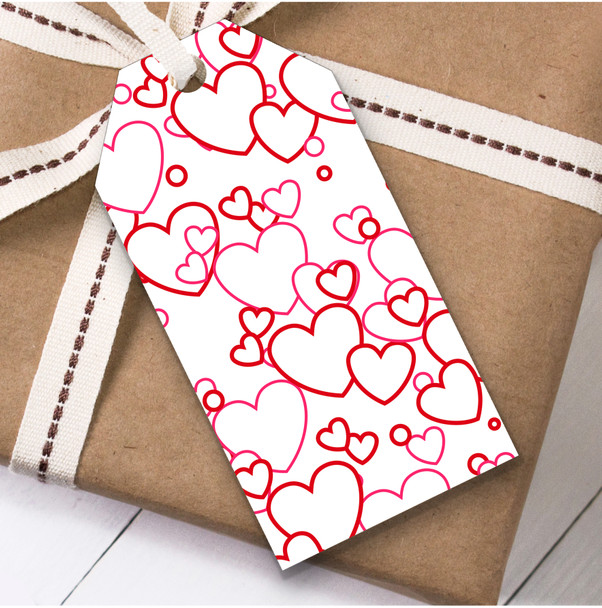 White Red And Pink Different Size Random Hearts Birthday Present Favor Gift Tags