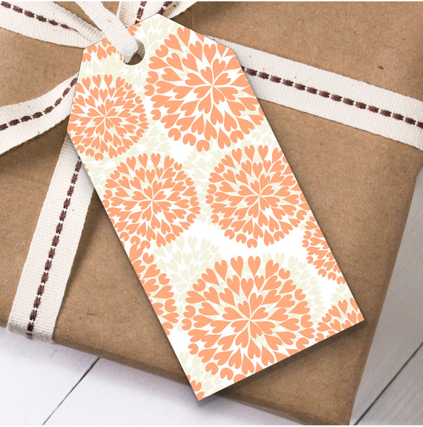 Peach And Cream Circular Multiple Hearts Birthday Present Favor Gift Tags