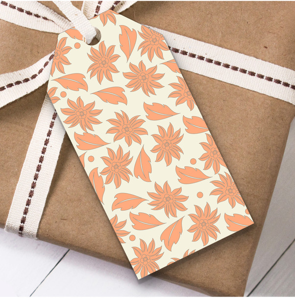 Peach And Cream Autumnal Leaves Falling Birthday Present Favor Gift Tags
