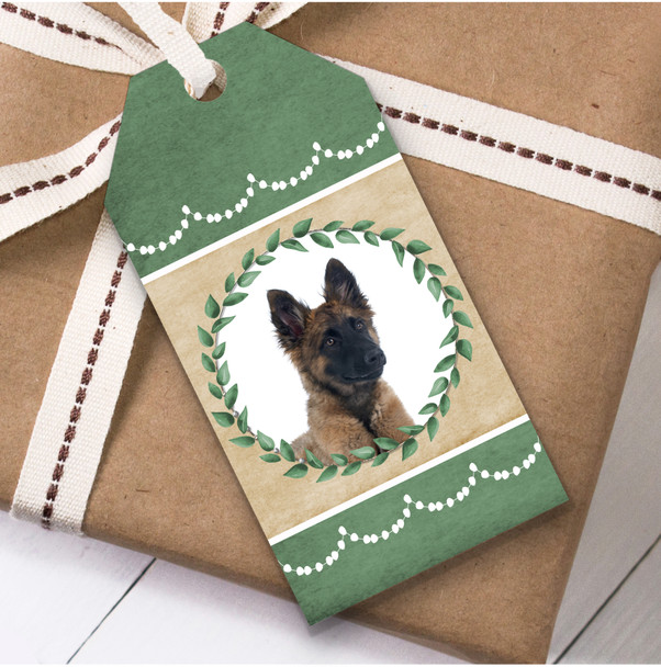 Belgian Shepherd Tervuren Dog Green Birthday Present Favor Gift Tags