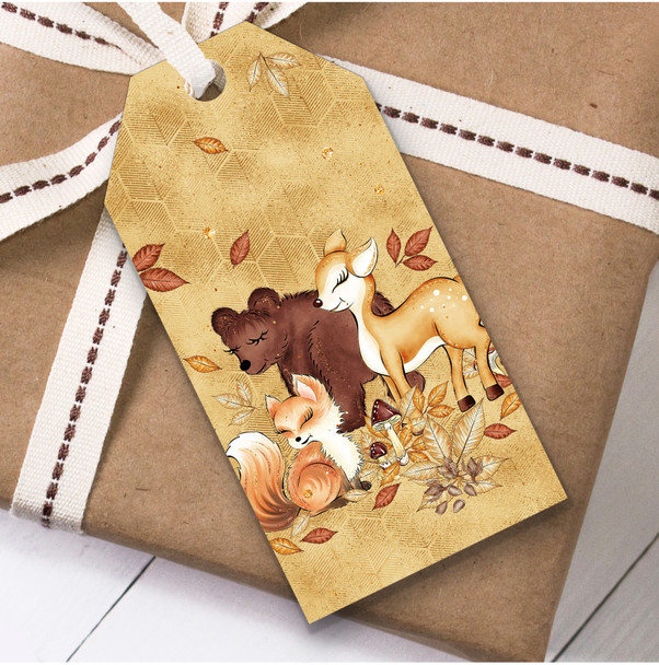 Vintage Woodland Animals Children's Birthday Present Favor Gift Tags