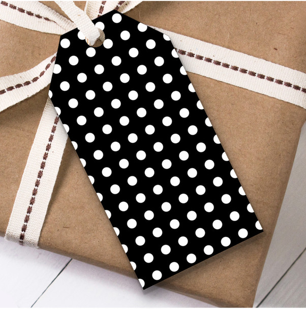Black And White Polkadot Multiple Birthday Present Favor Gift Tags