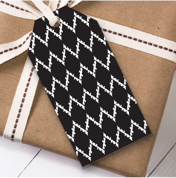 Dark Grey Diamond Fancy Zig Zag Birthday Present Favor Gift Tags