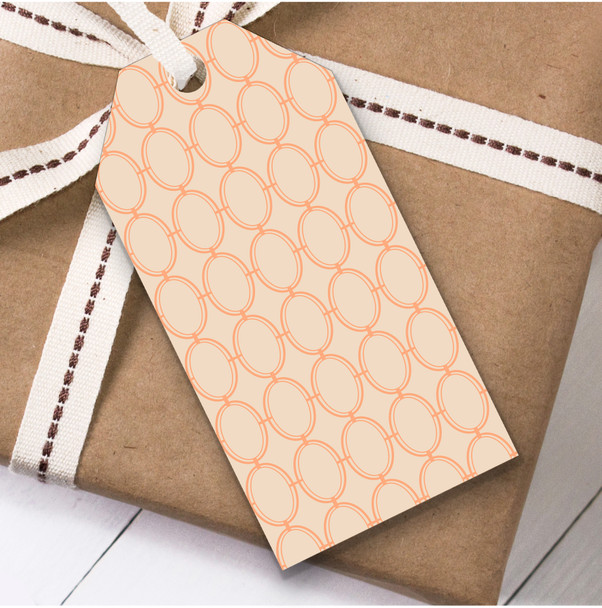 Peach Oval Repeat Horizontal Birthday Present Favor Gift Tags