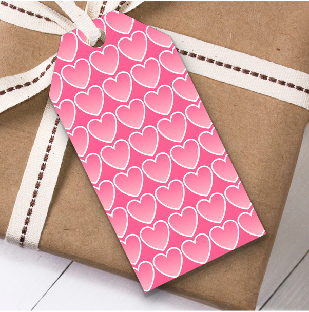 Pink Gradient Multiple Heart Birthday Present Favor Gift Tags