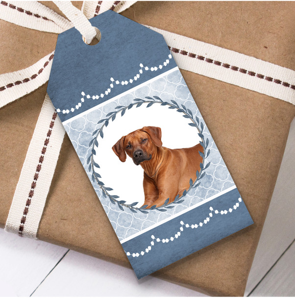 Rhodesian Ridgeback Dog Blue Birthday Present Favor Gift Tags