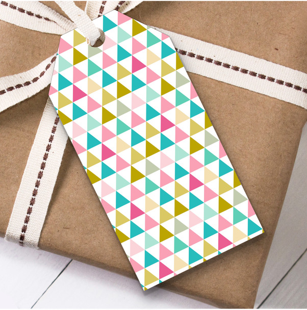 Multicolor Small Triangles Birthday Present Favor Gift Tags