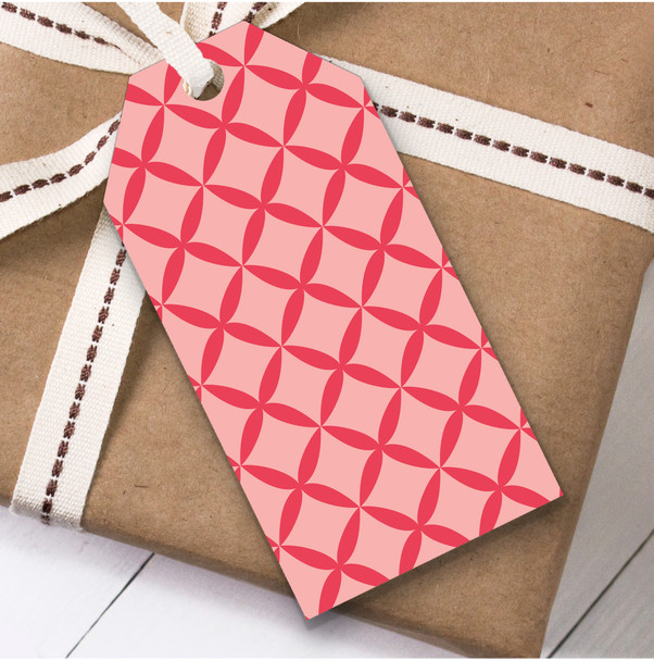 Two Tone Pink Dimond Circle Birthday Present Favor Gift Tags