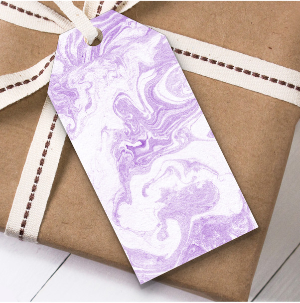 Marble Effect Lilac Purple Birthday Present Favor Gift Tags