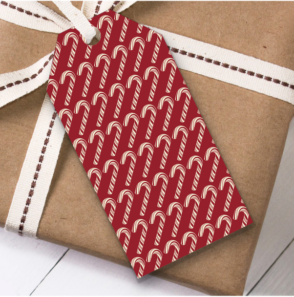 Red And White Candy Cane Christmas Present Favor Gift Tags