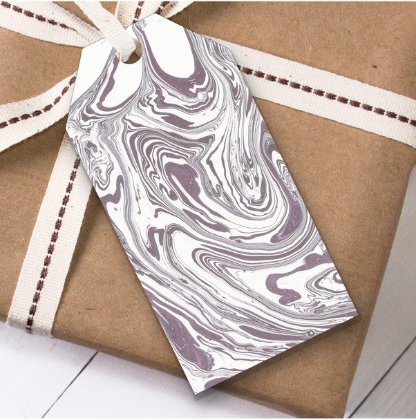 Marble Effect Purple Grey Birthday Present Favor Gift Tags