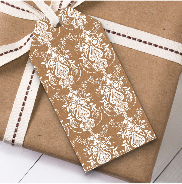 Vintage Kraft Burlap Lace Birthday Present Favor Gift Tags