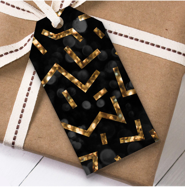 Black Copper Gold Flecks Birthday Present Favor Gift Tags