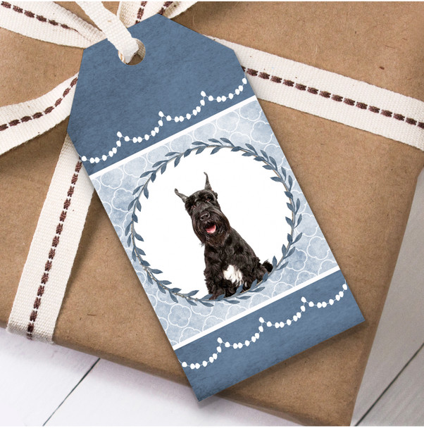 Giant Schnauzer Dog Blue Birthday Present Favor Gift Tags