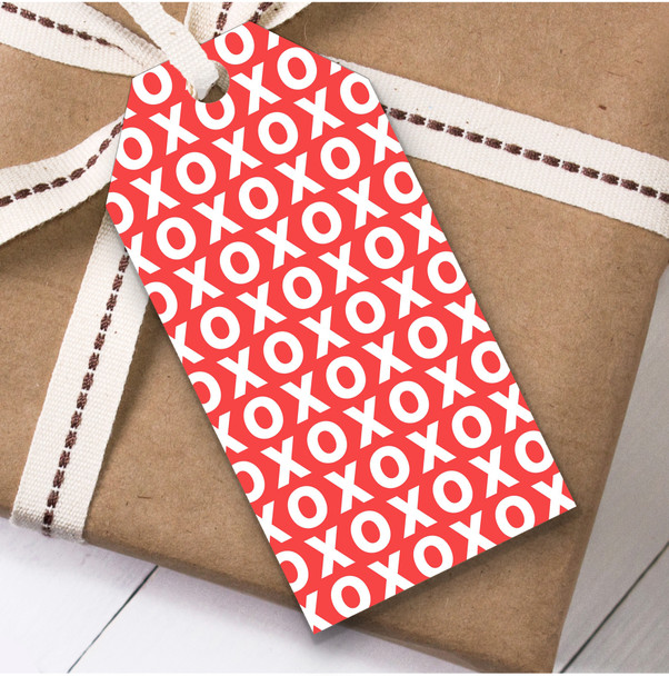 Red And White Xo Repeat Birthday Present Favor Gift Tags