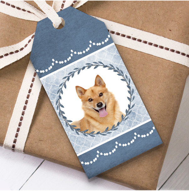 Finnish Spitz Dog Blue Birthday Present Favor Gift Tags