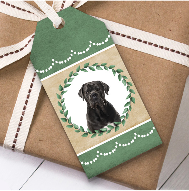 Cane Corso Dog Green Birthday Present Favor Gift Tags