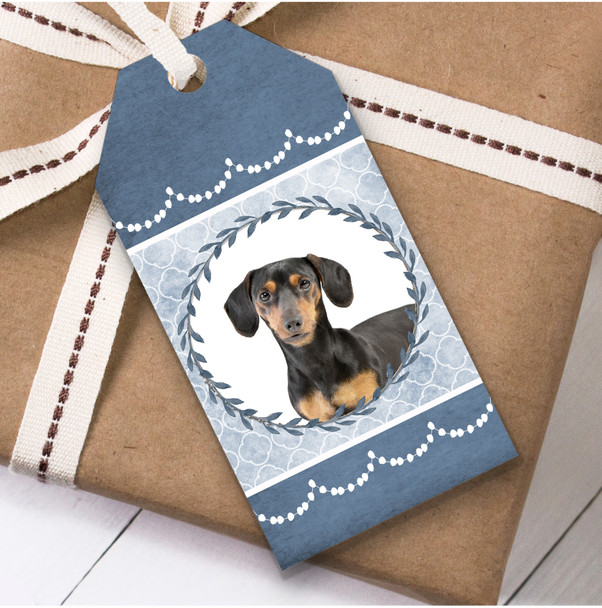 Dachshund Dog Blue Birthday Present Favor Gift Tags Dachshund Dog Blue Birthday Present Favor Gift Tags