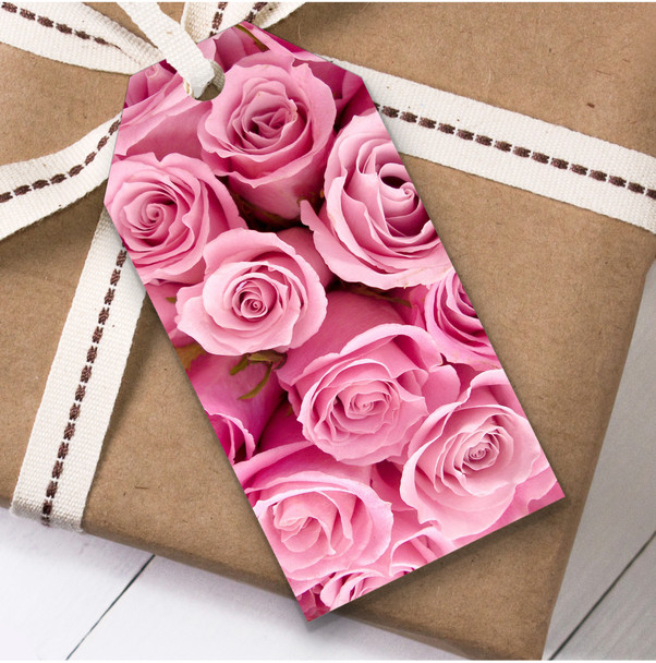 Real Pink Roses Birthday Present Favor Gift Tags