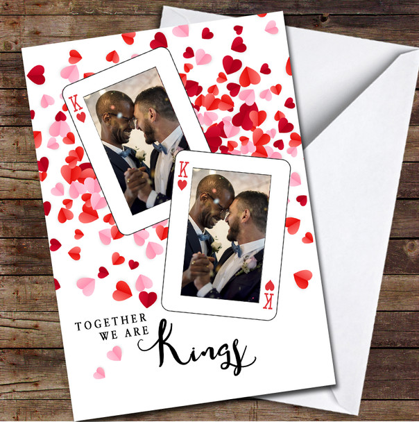 Kings Of Hearts Two Of Your Photo Personalized Valentine's Day Card