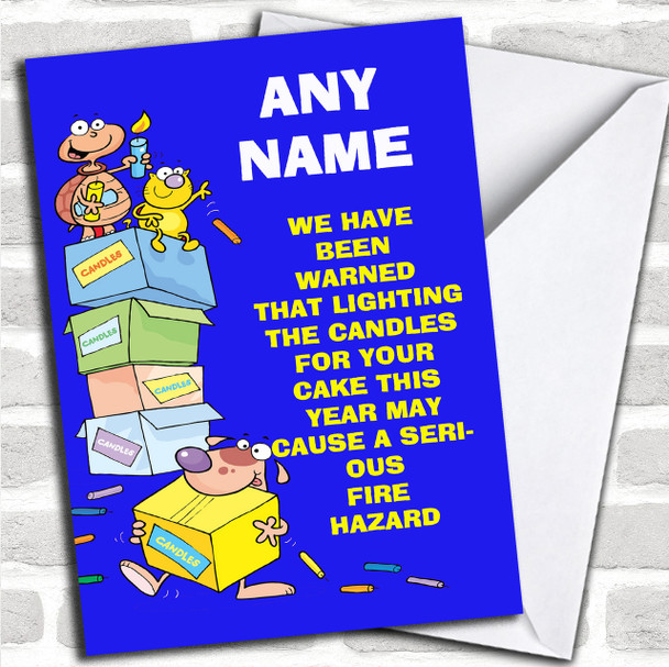 Funny Old Too Many Candles Personalized Birthday Card