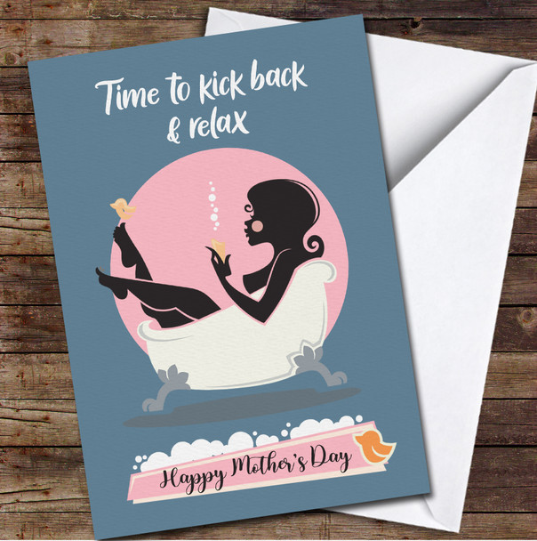 Silhouette Of Woman Taking A Bath Personalized Mother's Day Card