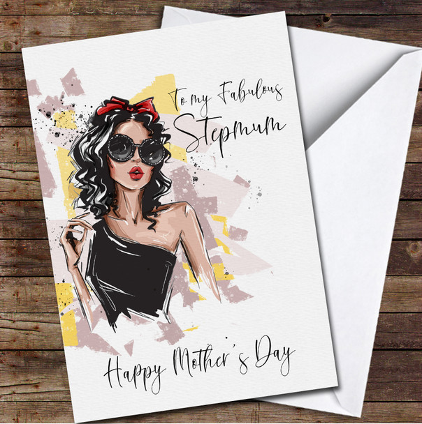 Fashion Woman Stepmum Personalized Mother's Day Card