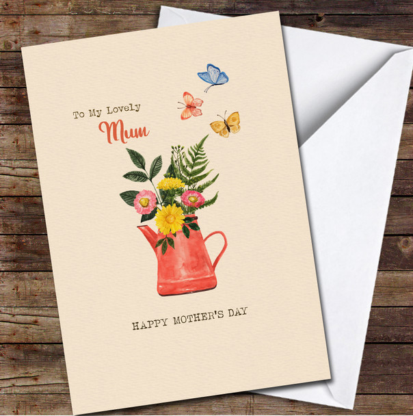 Retro Watering Can Personalized Mother's Day Card