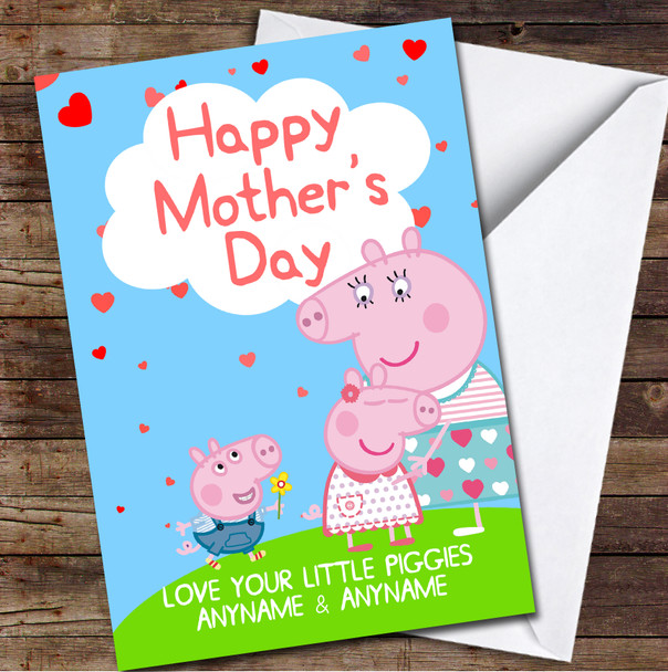 Peppa & Mummy Pig Personalized Mother's Day Card