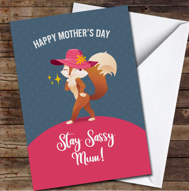 Sassy Fox Personalized Mother's Day Card