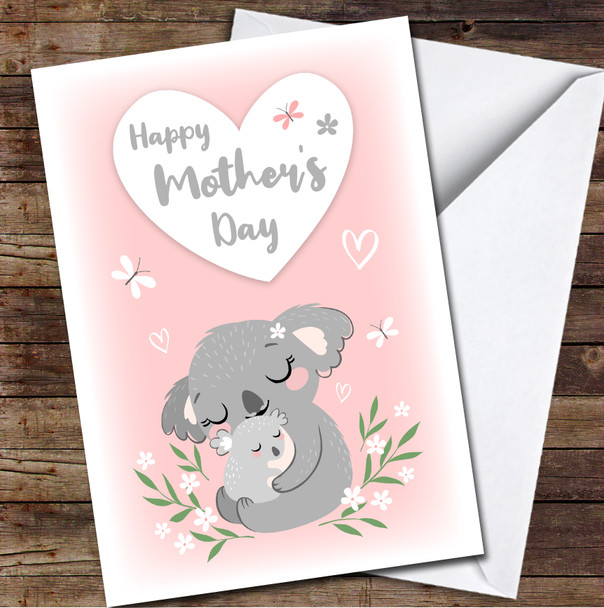 Koala Bear Hug Cute Personalized Mother's Day Card