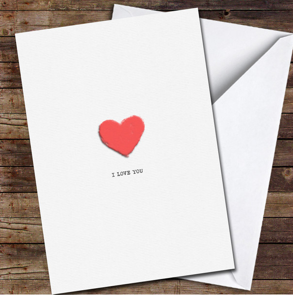 Minimalist Red Heart Personalized Valentine's Day Card