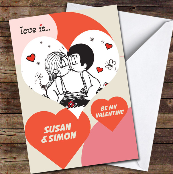 Retro Love Is Personalized Valentine's Day Card