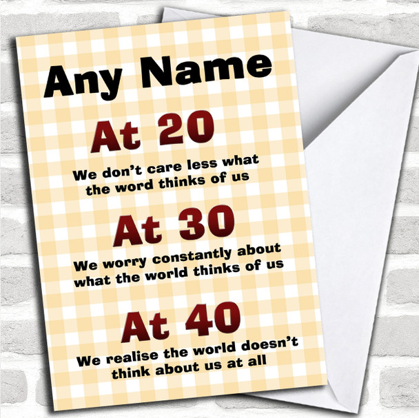 Funny 20 30 40 Personalized Birthday Card