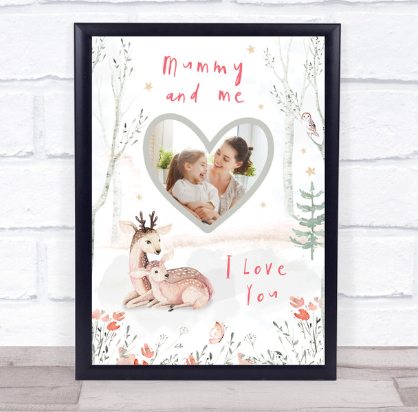 Mum & Me Watercolour Trees Bear Photo Mother's Day Birthday Gift Nursery Print