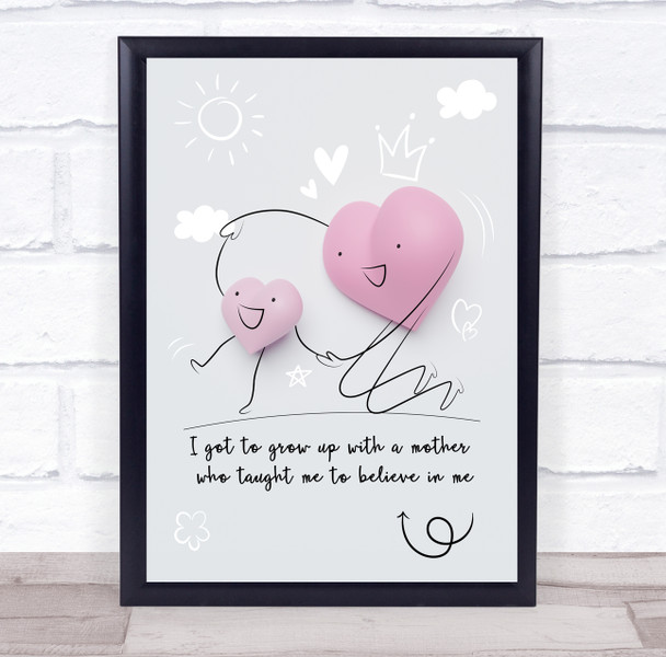 Hearts Characters Mother And Child Personalized Gift Art Print