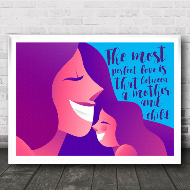 Purple Mother And Daughter Smiling Personalized Gift Art Print