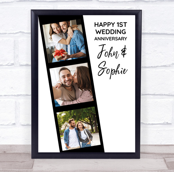 Happy Years Wedding Anniversary Photo Strip Personalized Gift Art Print