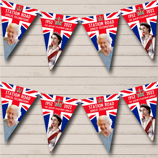 The Queen's 70 Years Platinum Jubilee Union Jack Street Party Road Name Bunting