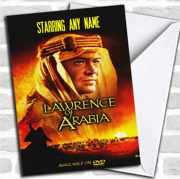 Spoof Lawrence Of Arabia Movie Poster Personalized Birthday Card
