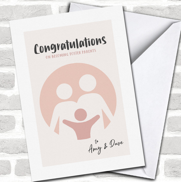 Family Icon Congratulations Foster Adoption Names Personalized Card