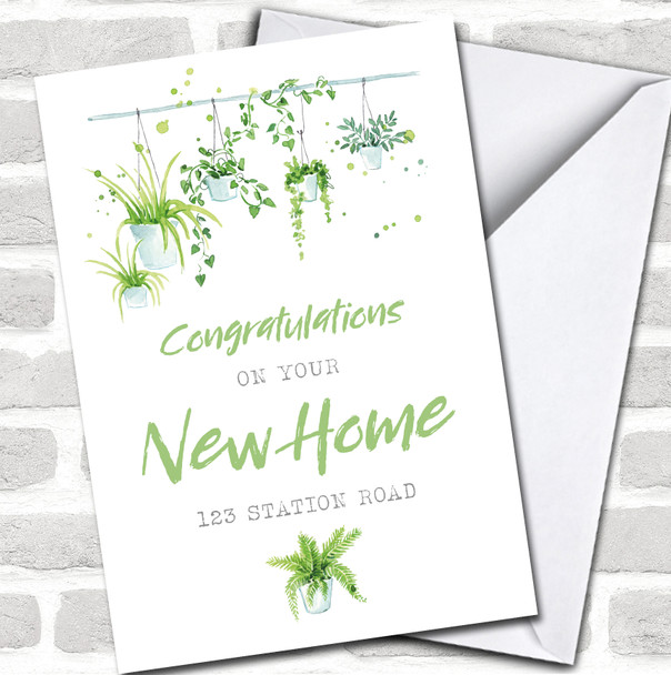 New Home Congratulations Plants Plant Lover Green Nature Personalized Card