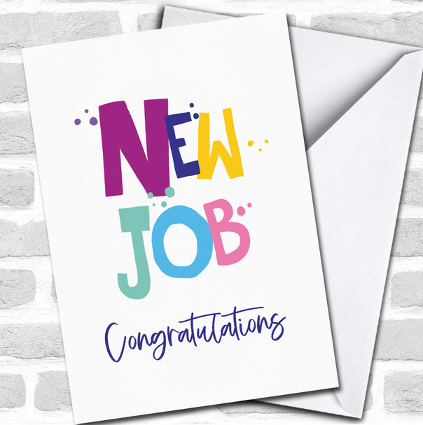 Funky Letters New Job Congratulations Leaving Personalized Card