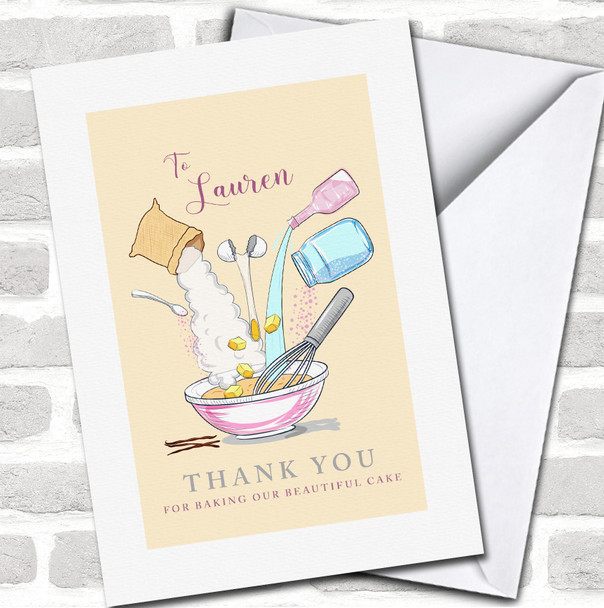 Baking Ingredients Thank You For Baking Cake Baker Birthday Personalized Card