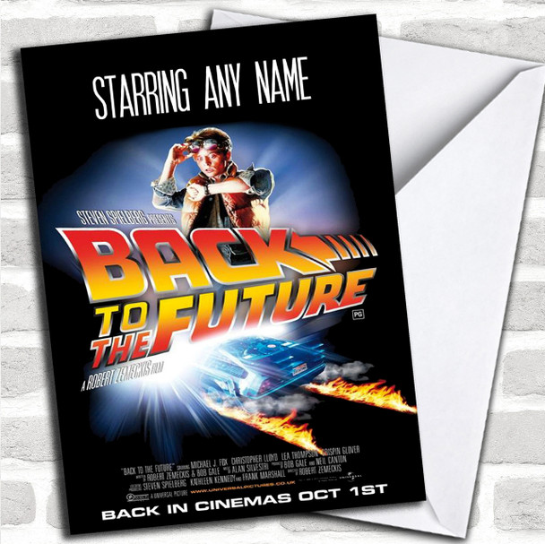 Spoof Back To The Future Movie Film Poster Personalized Birthday Card