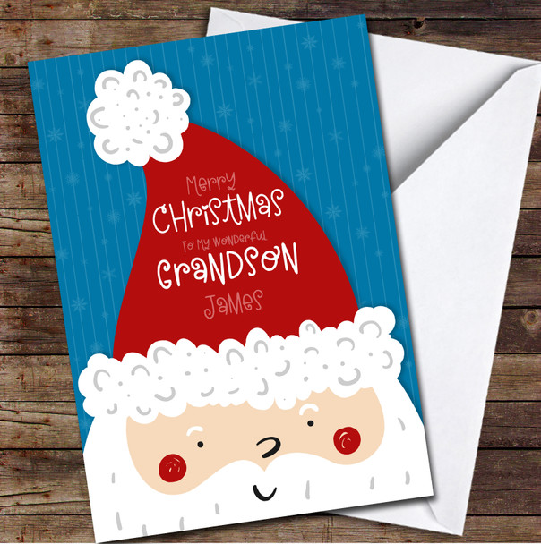 Grandson Santa Claus Any Text Personalized Christmas Card